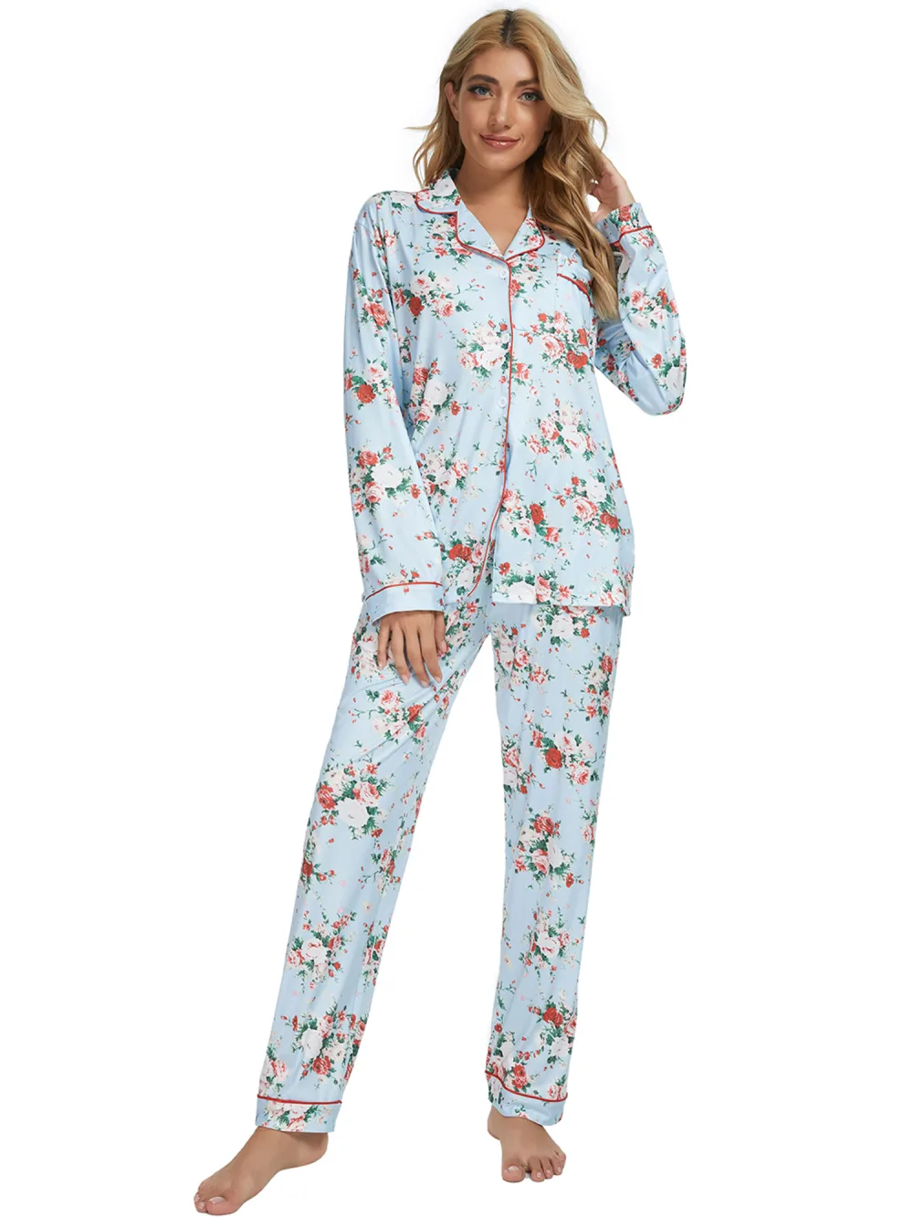 cheibear - Ensemble pyjama imprimé mignon à manches longues et pantalon
