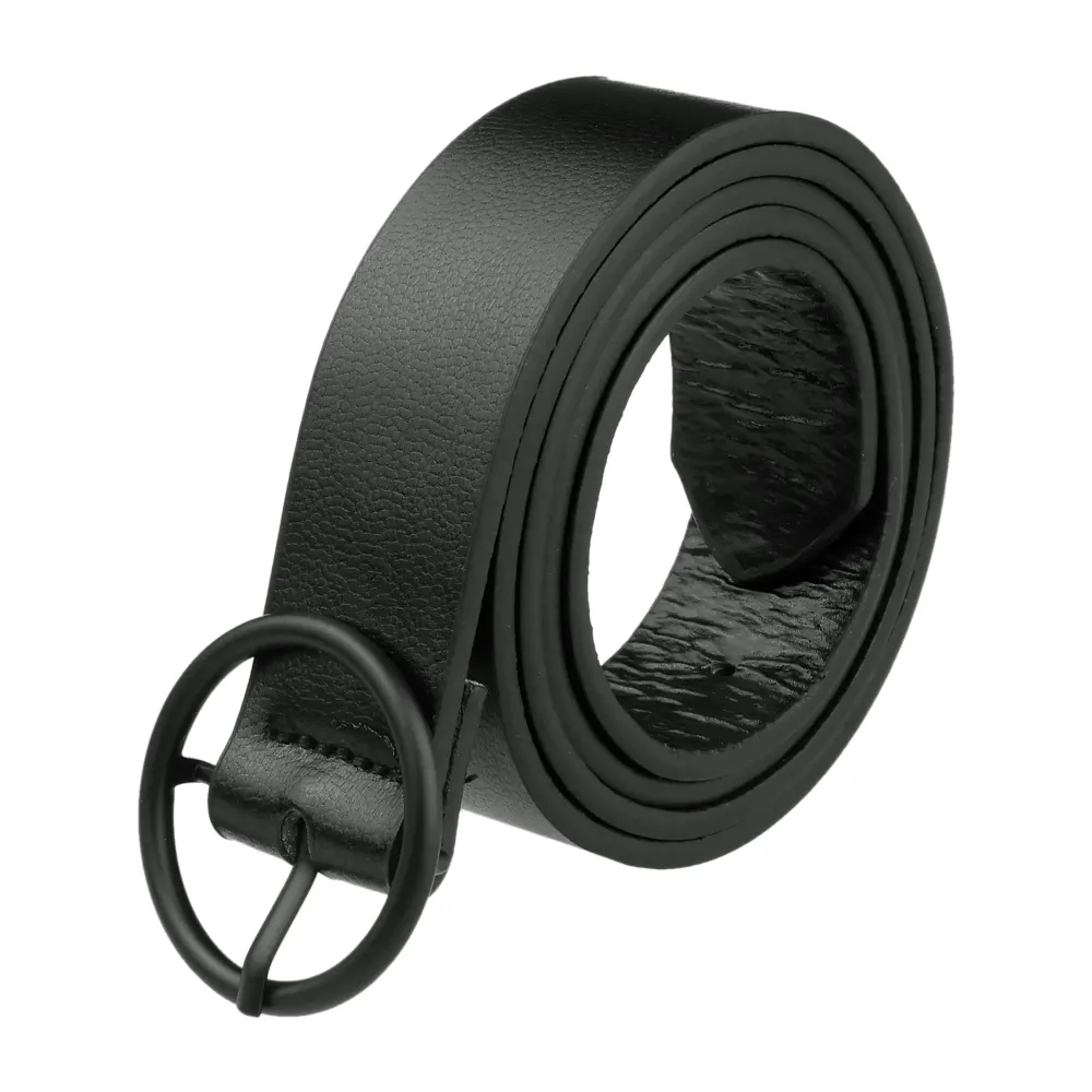 Allegra K- PU Leather Belt Waistband Round Buckle