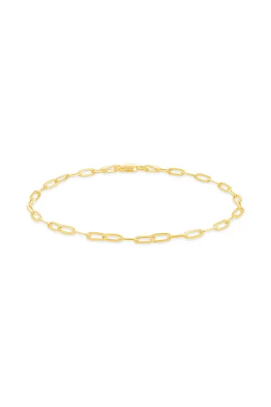 Sterling Forever - 14k Italian Gold Paperclip Chain Bracelet