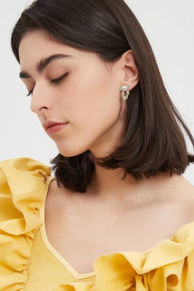 Classicharms-Freshwater Pearl Butterfly Stud Earrings Set