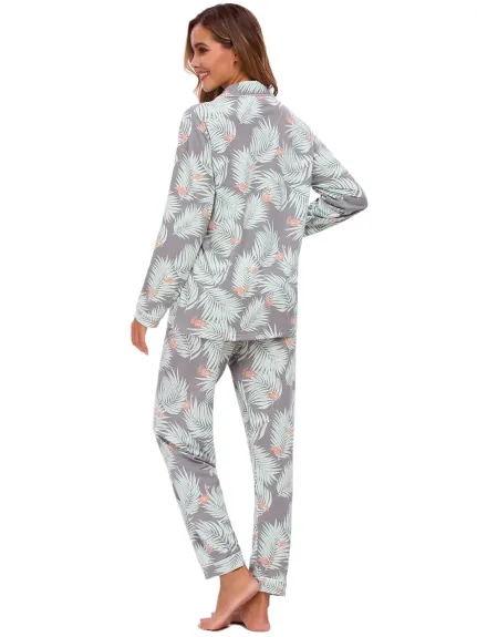 cheibear - Ensemble pyjama imprimé mignon à manches longues et pantalon