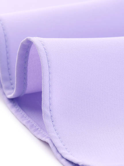 Allegra K- Solid V-Neck Cap Short Sleeve Blouse