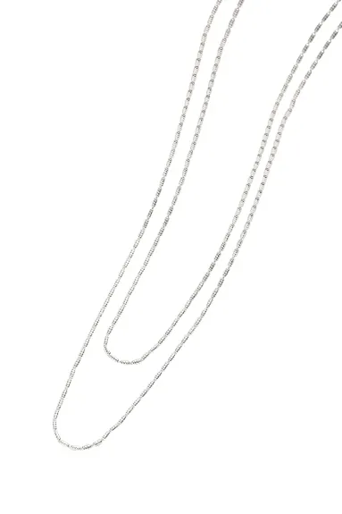 Classicharms-Arcane Silver Oval Bead Necklace