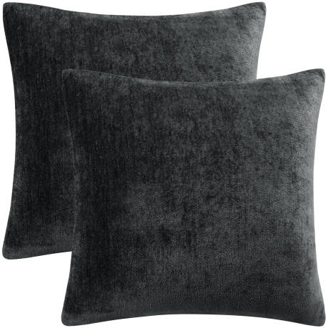 PiccoCasa- Set of 2 Chenille Water Repellent Throw Pillow Covers 20x20 Inch