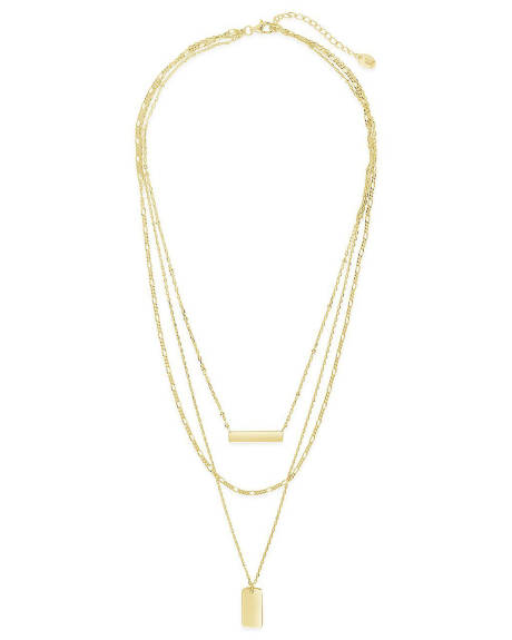 Sterling Forever - Triple Layered Bar Necklace