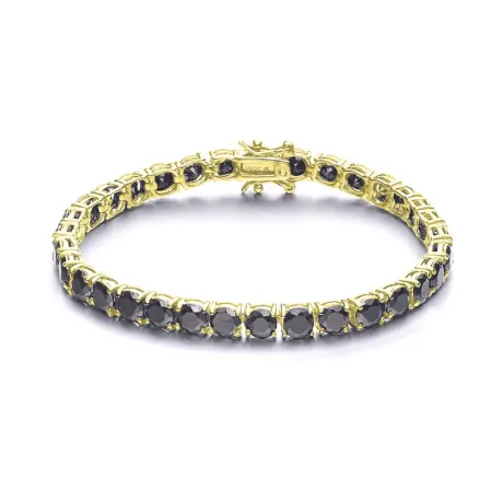 Genevive Sterling Silver with Colored Cubic Zirconia Tennis Bracelet