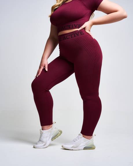 Twill Active - Vora Panel Recycled Seamless Crop Top - Burgundy