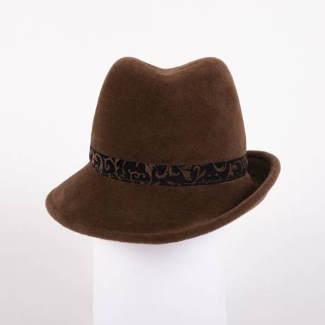 Canadian Hat 1918 - Foxie-Asymetric Fedora Hat With Paisley Leather Ribbon