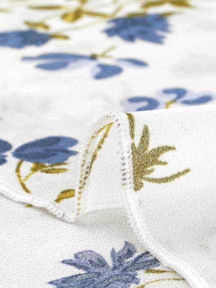Allegra K- Robe midi florale en mousseline de soie à manches courtes et à volants avec ourlet asymétrique