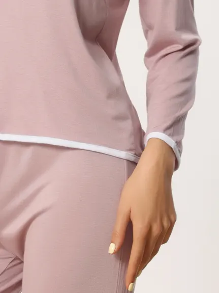 cheibear - Long Sleeve Top with Pants Lounge Set