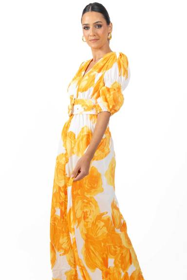 AKALIA Verona Maxi Women's Floral Dress Yellow