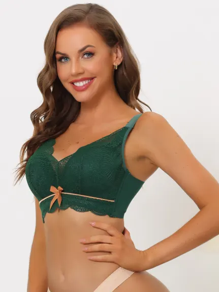 Allegra K- Full Coverage Wirefree Lace Padded Minimizer Bra