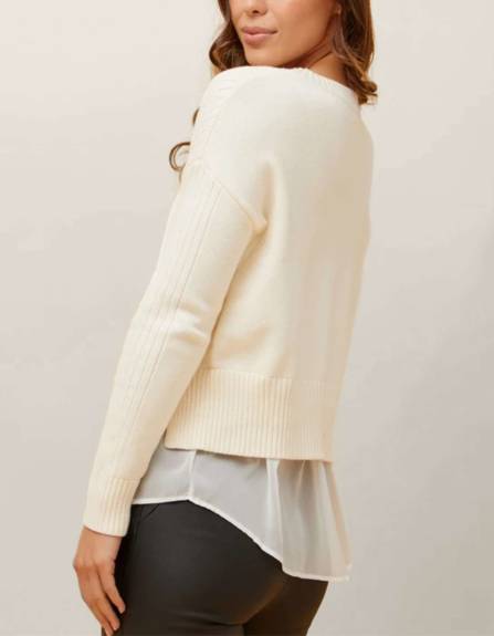 Annick - Ophelia Faux Layered Knit Sweater Shirt Effect
