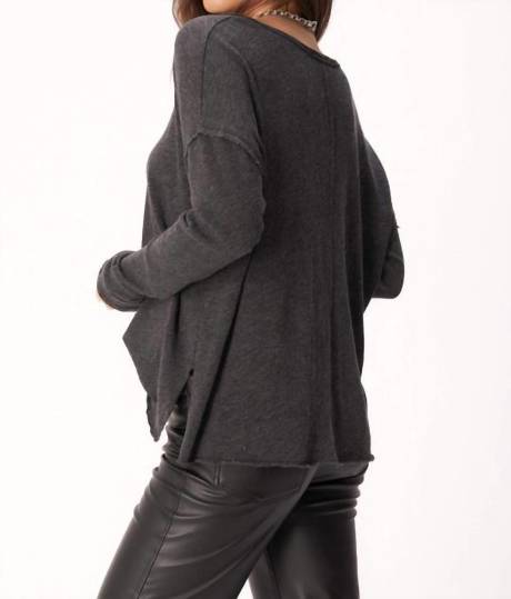 PROJECT SOCIAL T - Mae Textured Relaxed V-Neck Long Sleeve