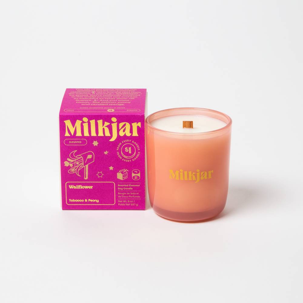 Milk Jar Wallflower Candle | Tobacco & Peony 8oz