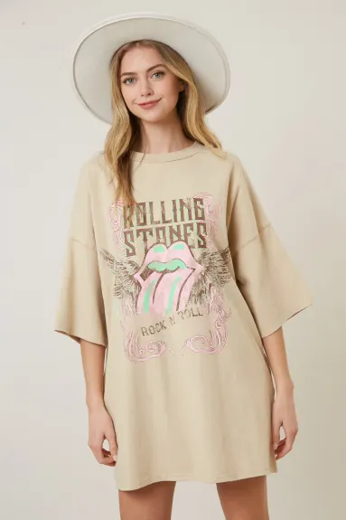 Evercado - Rolling Stones Washed Graphic Dress