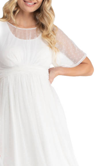 Kiyonna Stars A-Line Wedding Dress with Sleeves