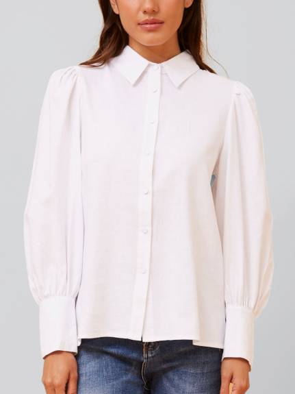 Annick - Maxine Shirt Fitted Long Puffy Sleeves Solid