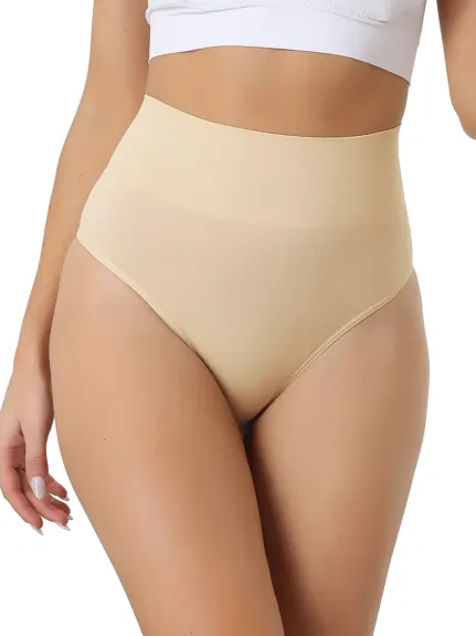 Allegra K- High-Waisted Briefs Invisible Thong Stretchy Knickers