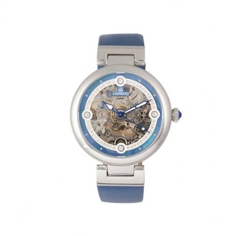 Empress Adelaide Automatic Skeleton Leather-Band Watch - White