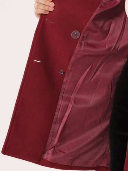 Allegra K- Trench-coat à poche et ceinture à double boutonnage