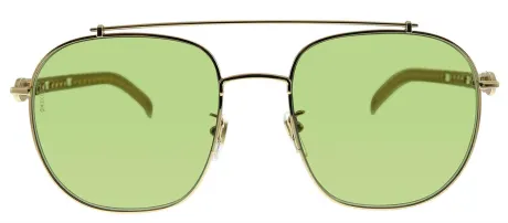 Gucci - Square Metal Sunglasses With Green Lens