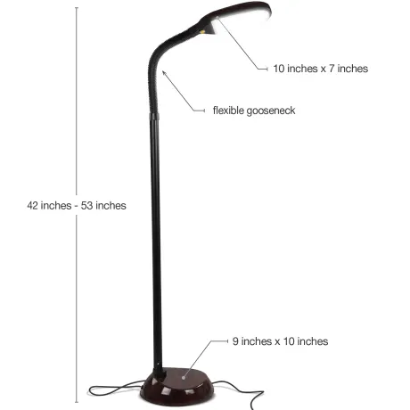 Litespan Led Gooseneck Floor Lamp With Adjustable Head