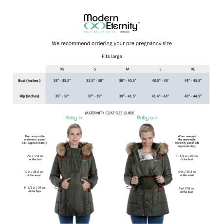 Rachel - 3 in 1 Maternity Coat With Belt - Modern Eternity Maternity