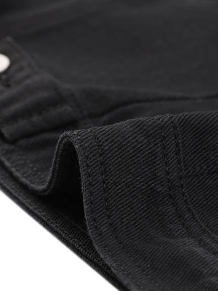 Allegra K- Veste en jean à capuche avec cordon de serrage