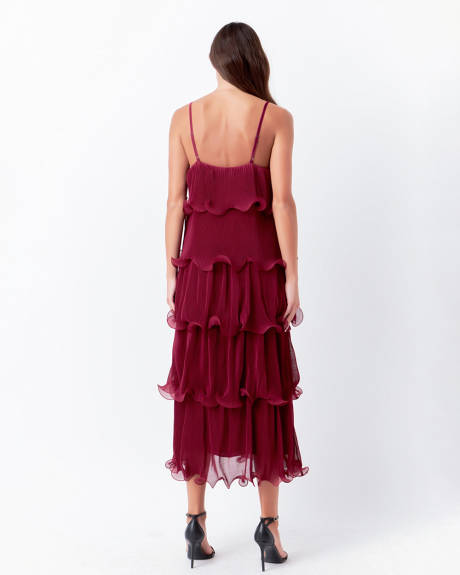 endless rose- Pleated Tiered Long Dress
