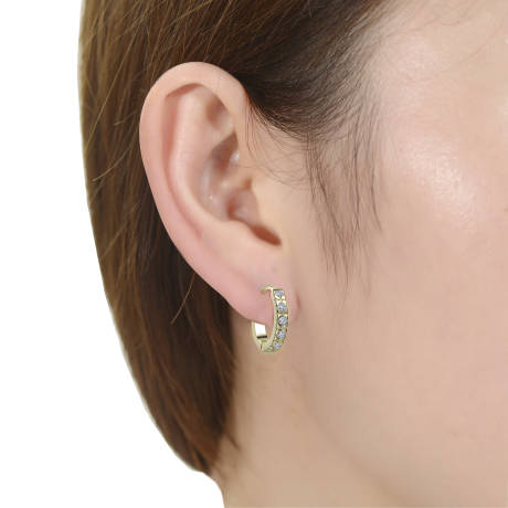 Rachel Glauber Elegant Cubic Zirconia Extra Mini Huggie Hoop Earrings
