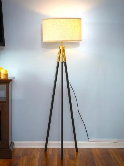 Levi Led Tripod Floor Lamp With Drum Shade
