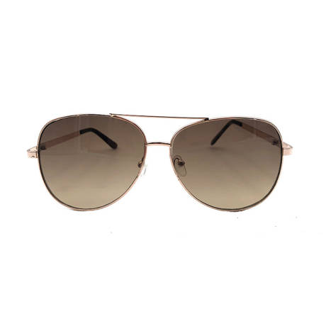 Rose Goldtone & Brown Classic Aviator Sunglasses- Don't AsK