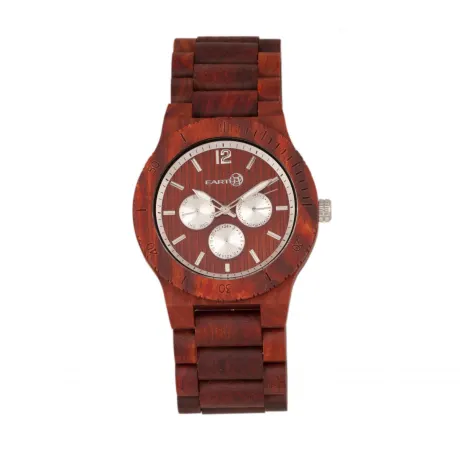 Earth Wood - Bonsai Bracelet Watch w/Day/Date - Red