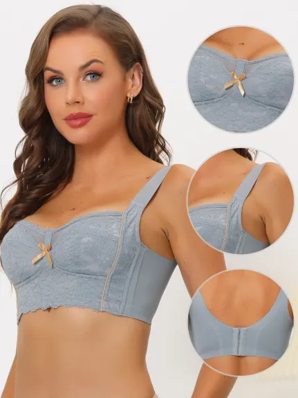 Allegra K- Lace Wirefree Padded Full Coverage Minimizer Bras