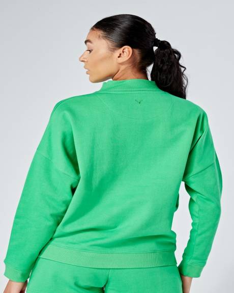 Twill Active - Essentials Sweat-shirt zippé à col cheminée surdimensionné - Vert
