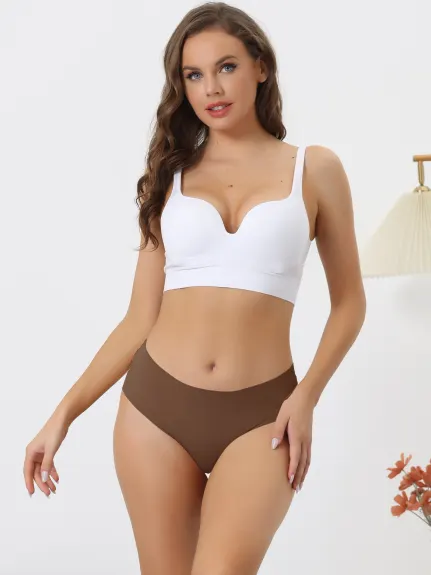 Allegra K- Mid Waist Thin Breathable Invisible Panties