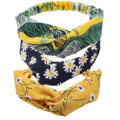 Yellow & White Dainty Floral Twisted Headband- Don't AsK