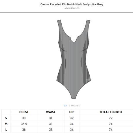 Twill Active - Creora Recycled Rib Notch Neck Bodysuit - Grey
