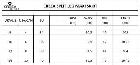Creea Split Leg Maxi Skirt
