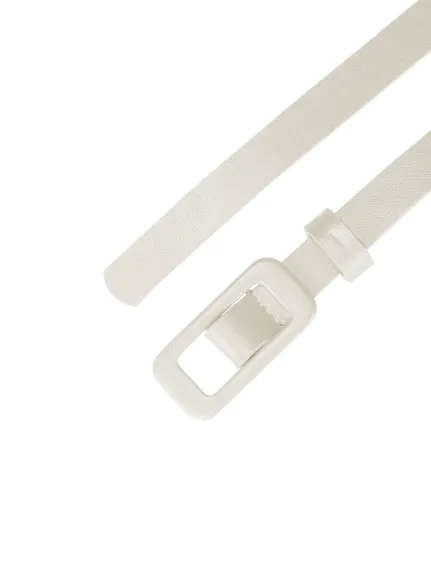Allegra K- Thin Nonporous Waist Plus Size Rectangle Buckle Belt