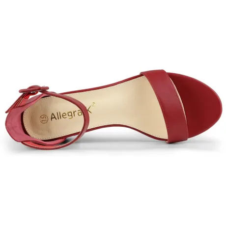 Allegra K- Open Toe Chunky Heel Ankle Strap Sandals