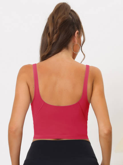 Allegra K- débardeurs de Yoga rembourrés confortables de soutien-gorge sport Longline