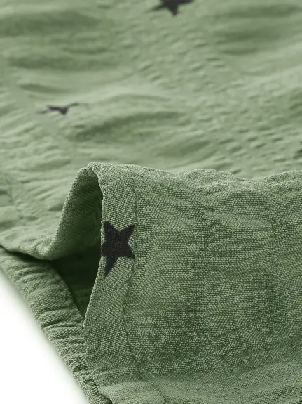 Allegra K- Peter Pan Collar Stars Blouse Shirt