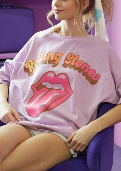 Evercado - Rolling Stones Embroidery Oversized T