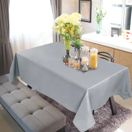 PiccoCasa- Rectangle Wrinkle Washable Dining Table Cover 55x71 Inches