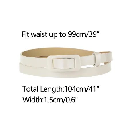 Allegra K- Thin Nonporous Waist Plus Size Rectangle Buckle Belt