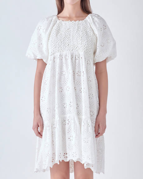 English Factory- Knit and Embroidery Combo Dress