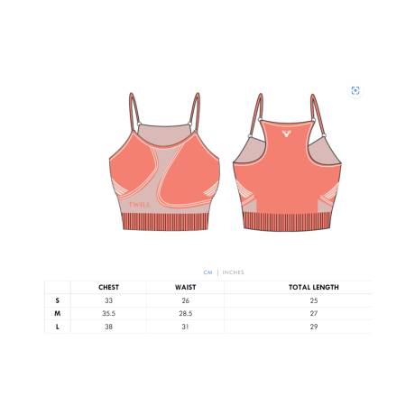 Twill Active - Recycled Colour Block Body Fit Seamless Sports Bra - Corail