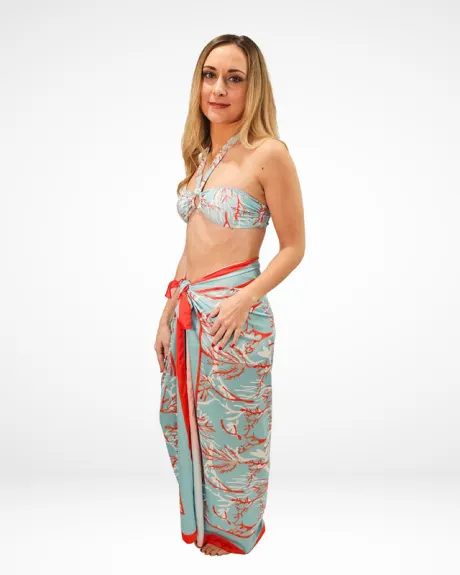 Urban Lux Two-Piece Bandeau Style Top With Matching Sarong